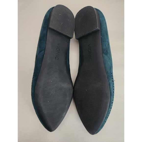 Vionic Teal Posey Perforated Laser Cut Flats Sz 7 Classic Careerwear Office - Picture 6 of 7